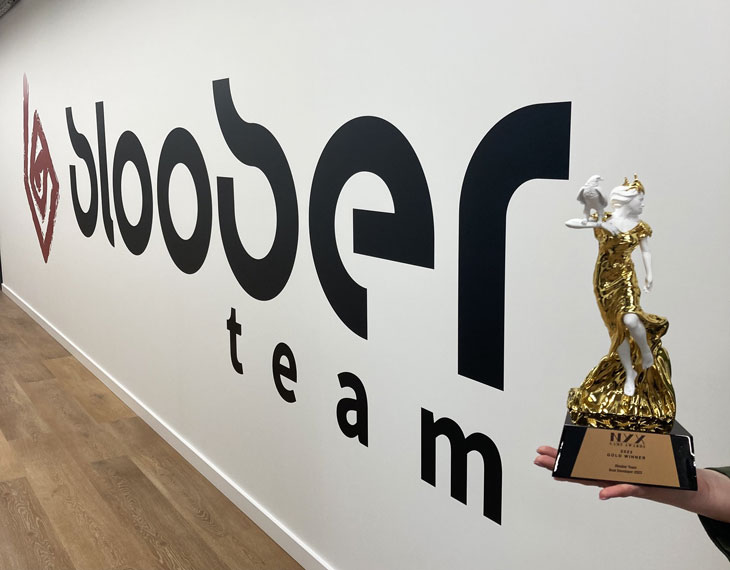 Bloober Team received their NYX Game Awards Trophy to celebrate their win!