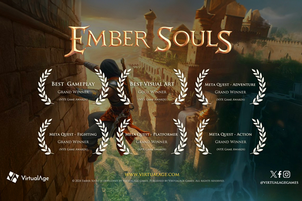 Ember Souls just won 6 awards at the 2024  NYX Game Awards ! 